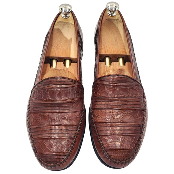 Mezlan Sebastian Men\'s size 9 Brown Exotic Lizard loafer dress shoes Spain main image 8